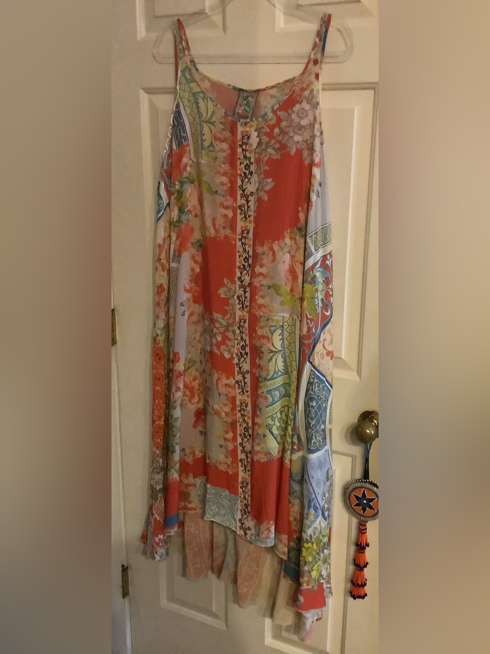 Colorful Johnny Was Sleeveless High Low Dress, Size 2X, Vintage.